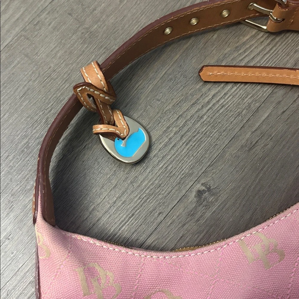 Dooney & Bourke Pink Monogram Mini Hobo Shoulder Bag Vintage Y2K